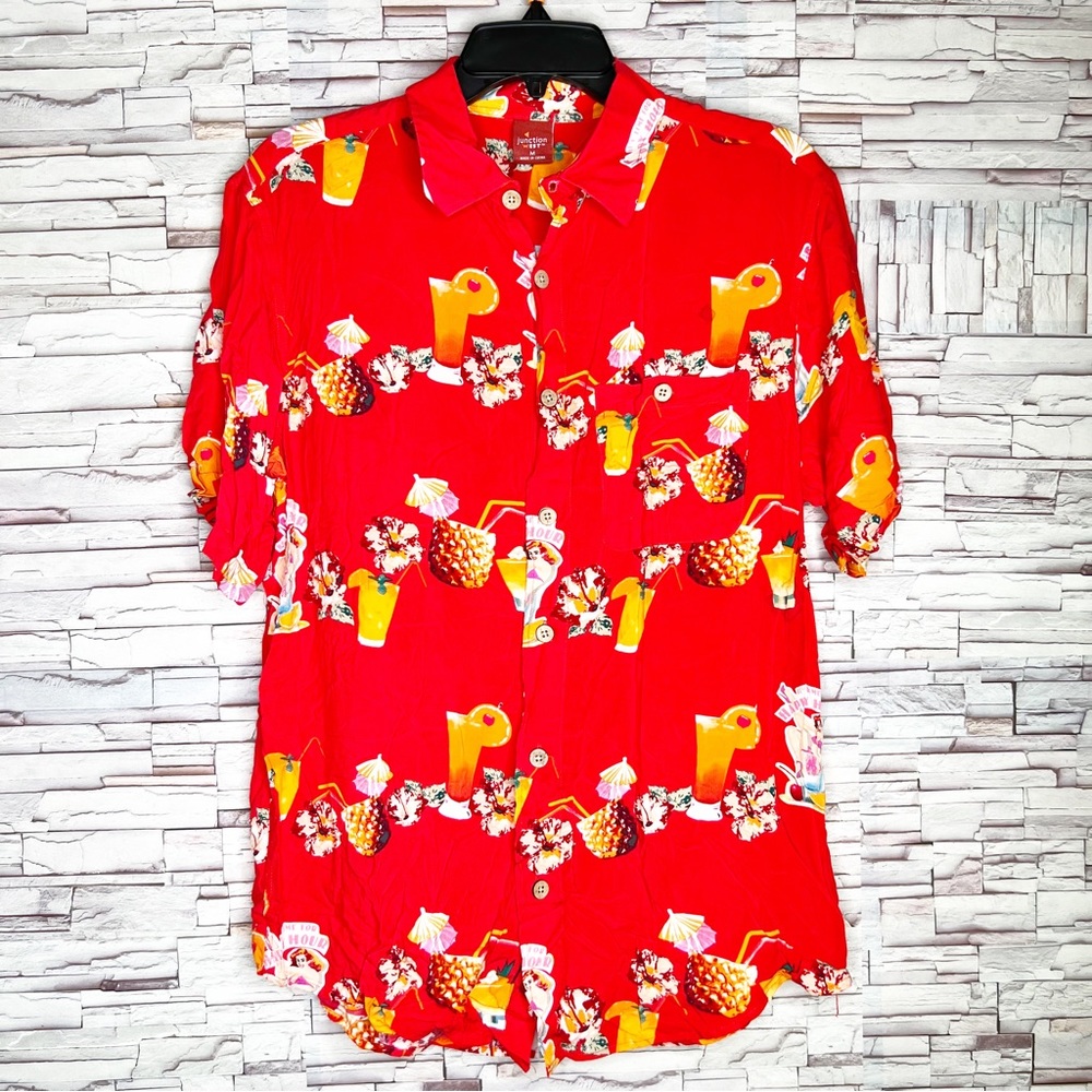 Junction West Summer Happy Hour Hawaïen Button Down Shirt Size M